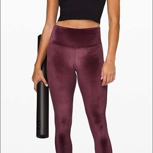 Lululemon new with tags velvet leggings. So soft! Perfect for the trendsetter